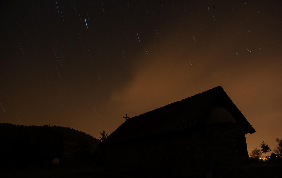 Church under the stars #1 Photograph by Michalakis Ppalis