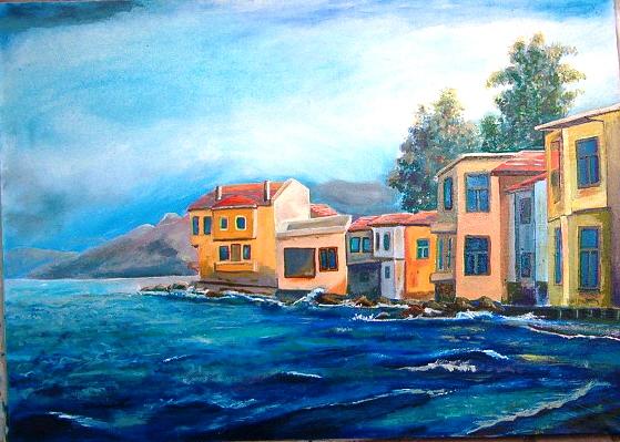 Landscape Painting - Churchmans House by Fahrettin  Oktay