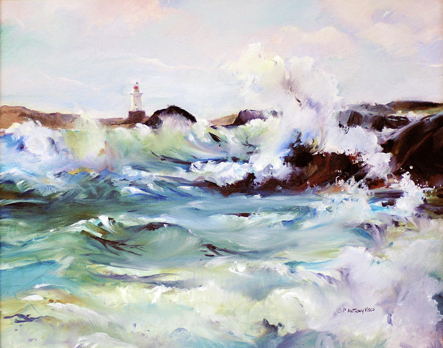 Churning Surf #1 Painting by P Anthony Visco
