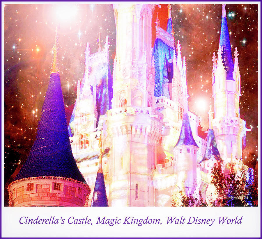 Cinderellas Castle, Starry Night Fantasy, Night Walt Disney Wor #1 Digital Art by A Macarthur Gurmankin