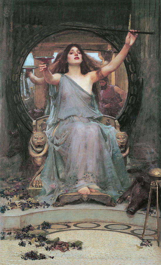Circe Offering the Cup to Odysseus #1 Painting by John William Waterhouse