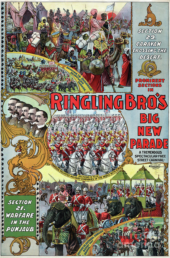 Circus, Parade, 1899.  #1 Drawing by Granger