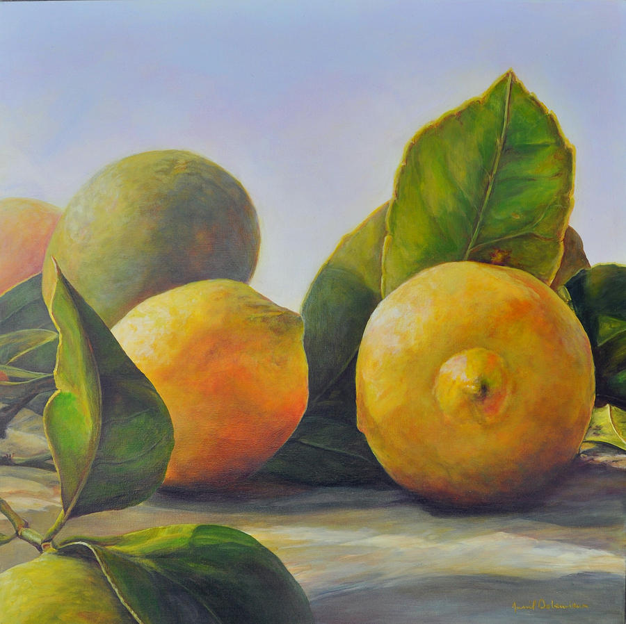 Citrons #1 Painting by Muriel Dolemieux