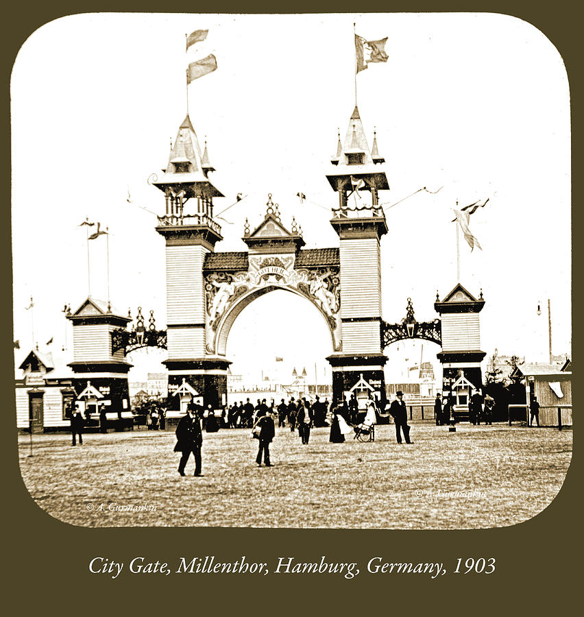 City Gate, Millenthor, Hamburg, Germany, 1903 #3 Photograph by A Macarthur Gurmankin