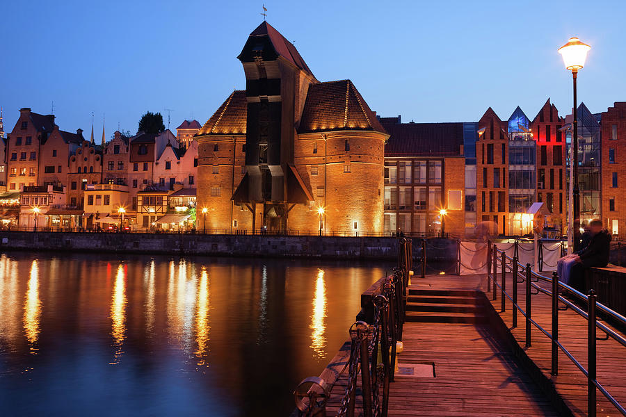 City of Gdansk by Night in Poland #1 Photograph by Artur Bogacki