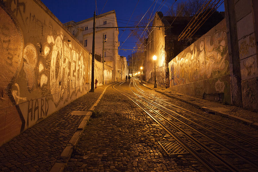 City of Lisbon by Night in Portugal #1 Photograph by Artur Bogacki