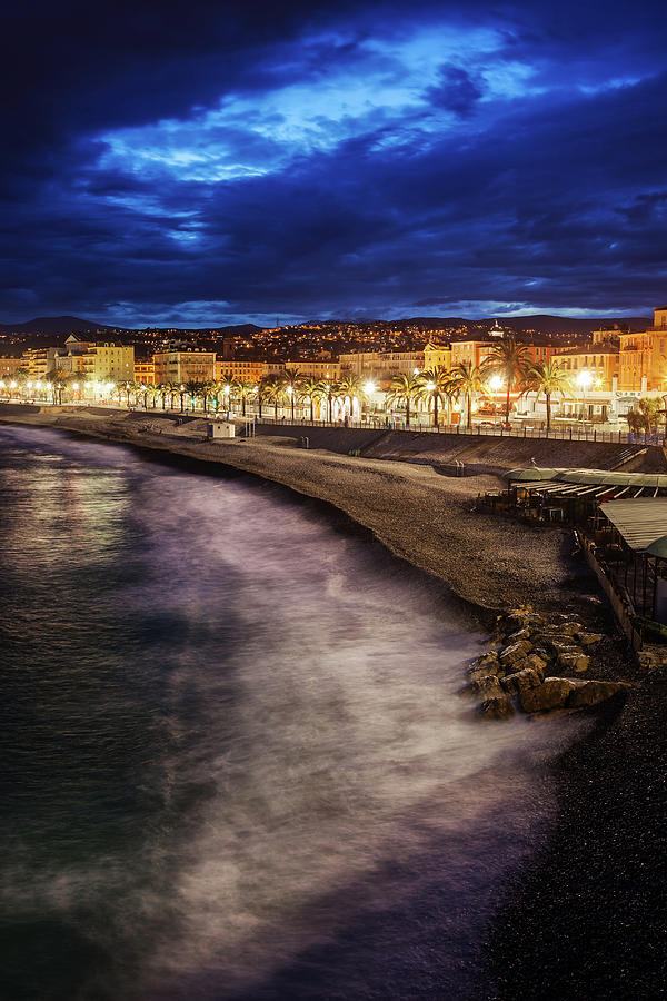 City of Nice in France at Dusk #1 Photograph by Artur Bogacki