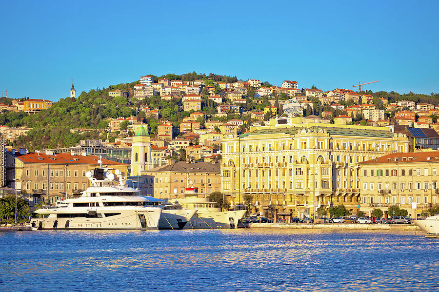 City of Rijeka waterfront boats and architecture view #1 Photograph by Brch Photography