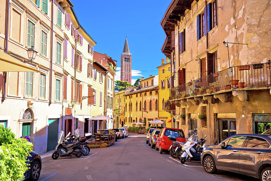 City of Verona colorful steet view #1 Photograph by Brch Photography
