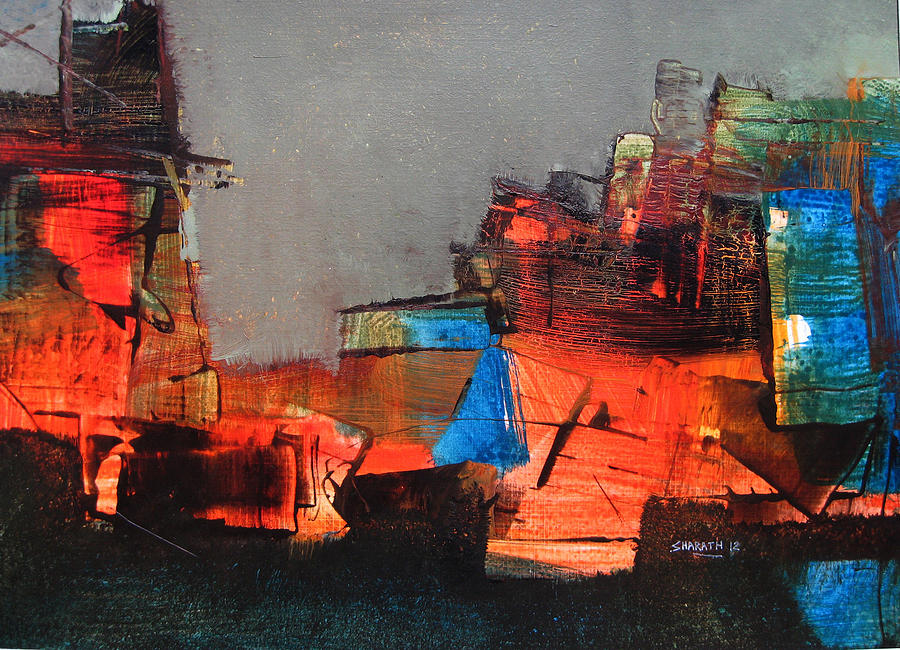 Abstract Painting - City Scape #5 by Sharath Palimar