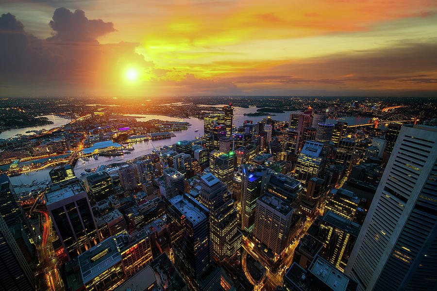 Cityscape of Sydney city from the roof top of Tower #1 Photograph by Anek Suwannaphoom