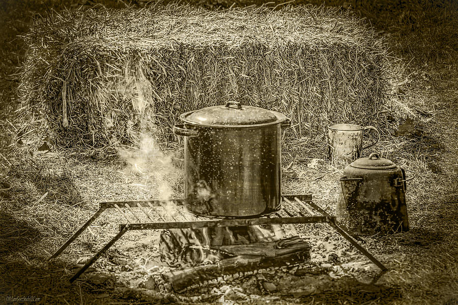Civil War Campfire Black and White #1 Photograph by LeeAnn McLaneGoetz McLaneGoetzStudioLLCcom