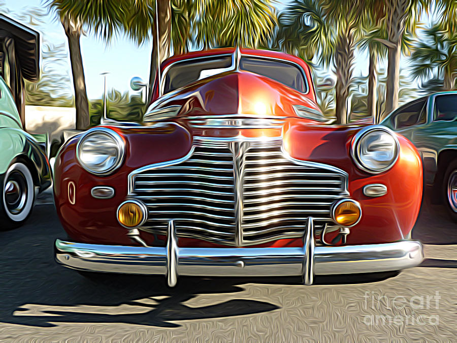 Car Digital Art - Classic Cars - 1941 Chevy Special Deluxe Business Coupe - front end #2 by Jason Freedman