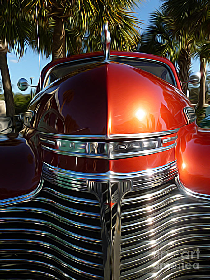 Classic Cars - 1941 Chevy Special Deluxe Business Coupe - hood and grille #1 Digital Art by Jason Freedman