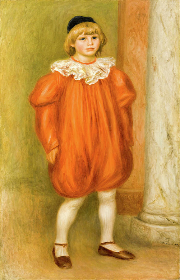 Claude Renoir in Clown Costume #3 Painting by Pierre-Auguste Renoir