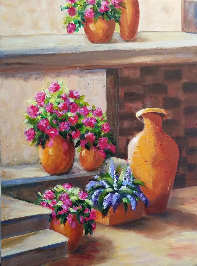 Clay Pots #1 Painting by Rosie Sherman