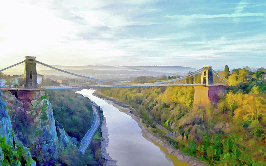 Bridge Digital Art - Clifton Suspension Bridge #1 by Bishopston Fine Art