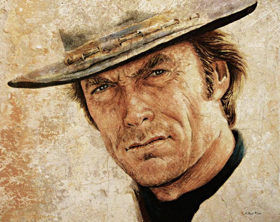 Clint Eastwood #1 Painting by Andrew Read