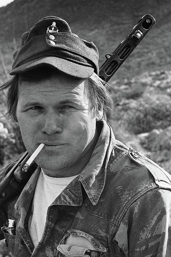 Close Up Of Barry Sadler Holding A Machine Gun Tucson Arizona 1971 #1 Photograph by David Lee Guss