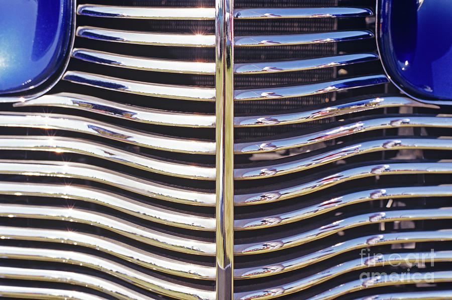 Closeup of Classic Car Grill  #1 Photograph by Jim Corwin