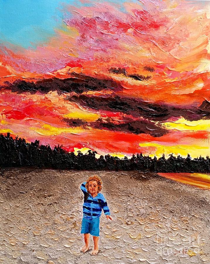Clouds and colors blend at sunset   #1 Painting by Eli Gross