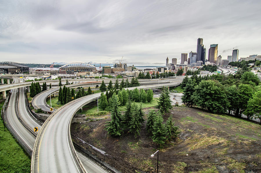 Cloudy Day Over Seattle Washington #1 Photograph by Alex Grichenko