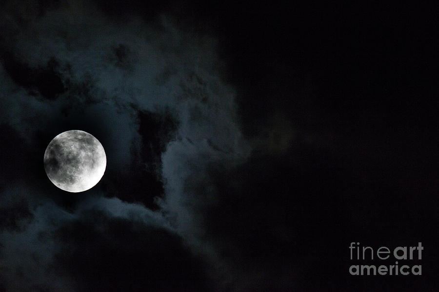 Cloudy Moon Photograph