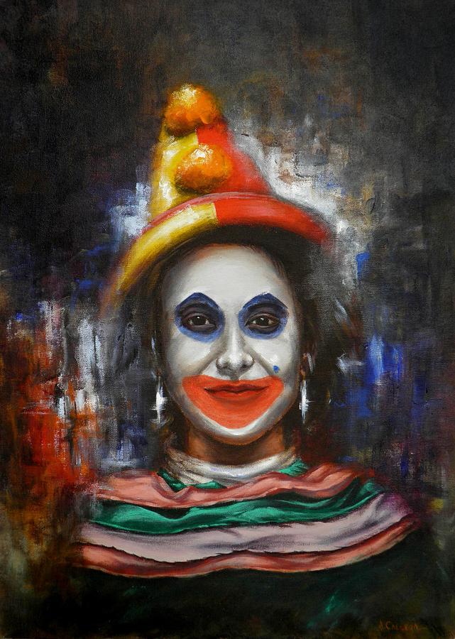 Clown #1 Painting by Tony Calleja