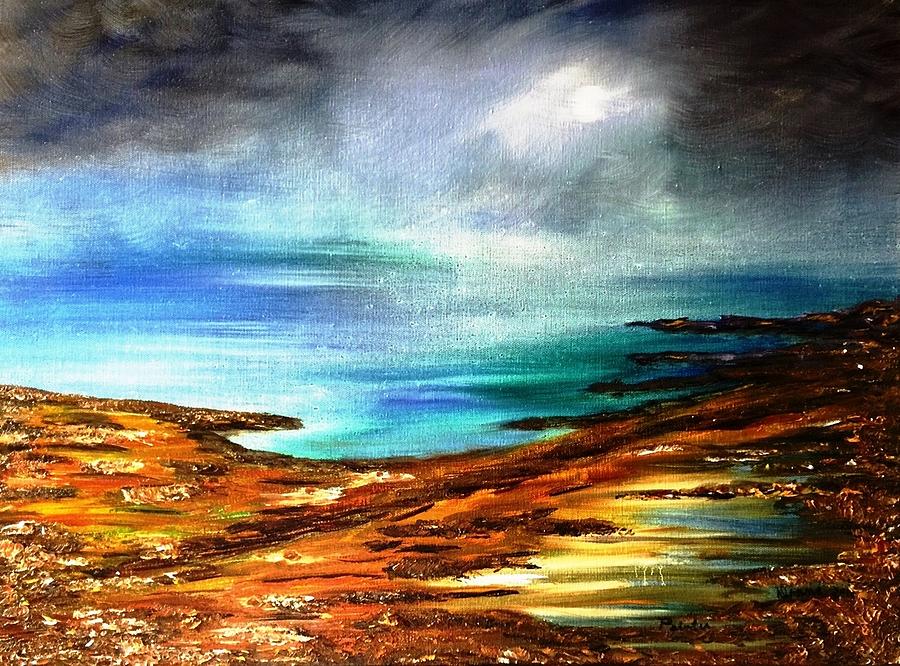 Coastal Storm Brewing Painting by Donna Painter