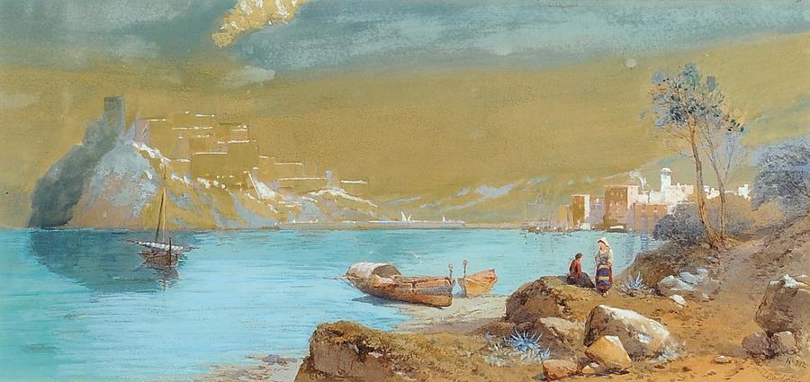 Coastal Town Painting by Thomas Charles