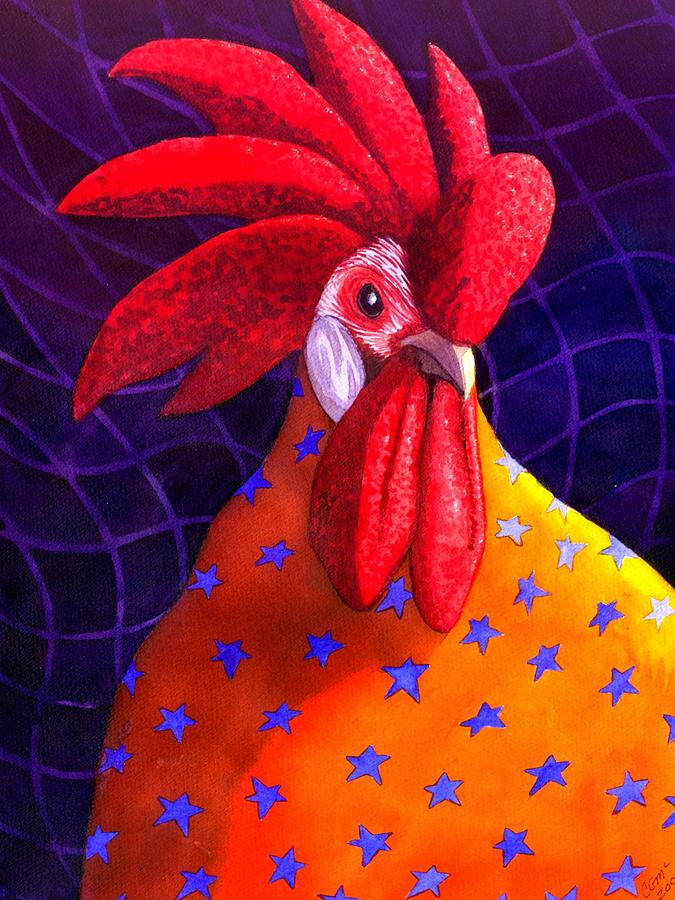 Rooster Painting - Cock A Doodle Dude by Catherine G McElroy
