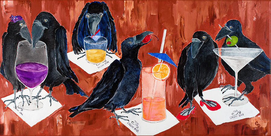 Cocktails At The Crow Bar #1 Painting by Georgia Donovan