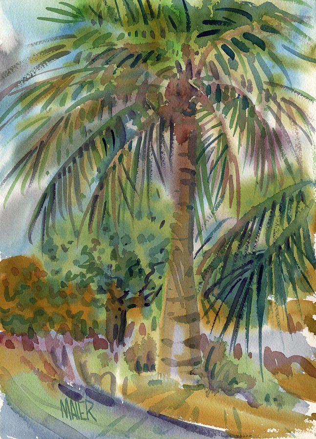 Coconut Palm Painting - Coconut Palm #1 by Donald Maier