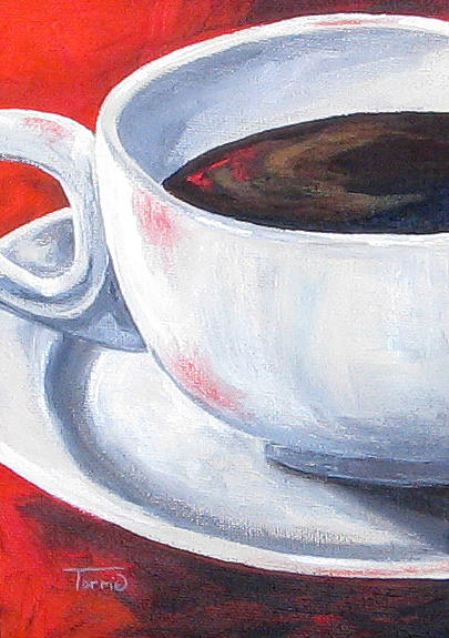 Coffee on Red #1 Painting by Torrie Smiley