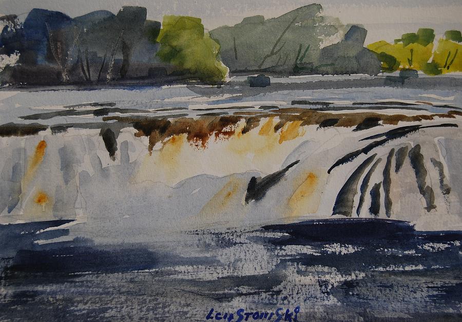 Cohoes Falls Study 2 #1 Painting by Len Stomski