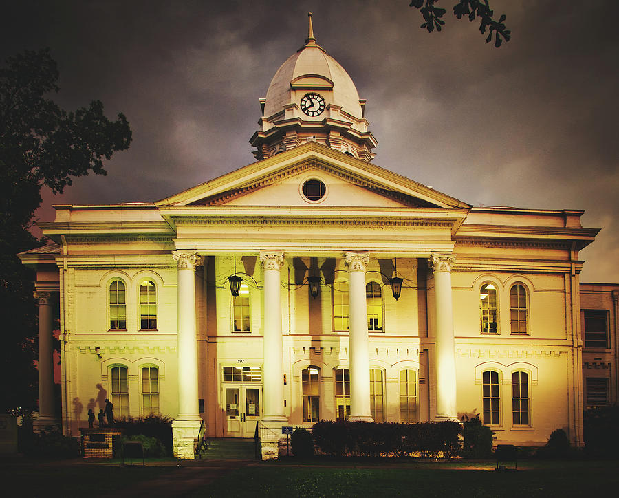 Sunset Photograph - Colbert County Courthouse At Sunset - Tuscumbia, Alabama #1 by Mountain Dreams