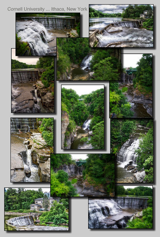 Collage Cornell University Ithaca New York WaterFalls #1 Photograph by Thomas Woolworth