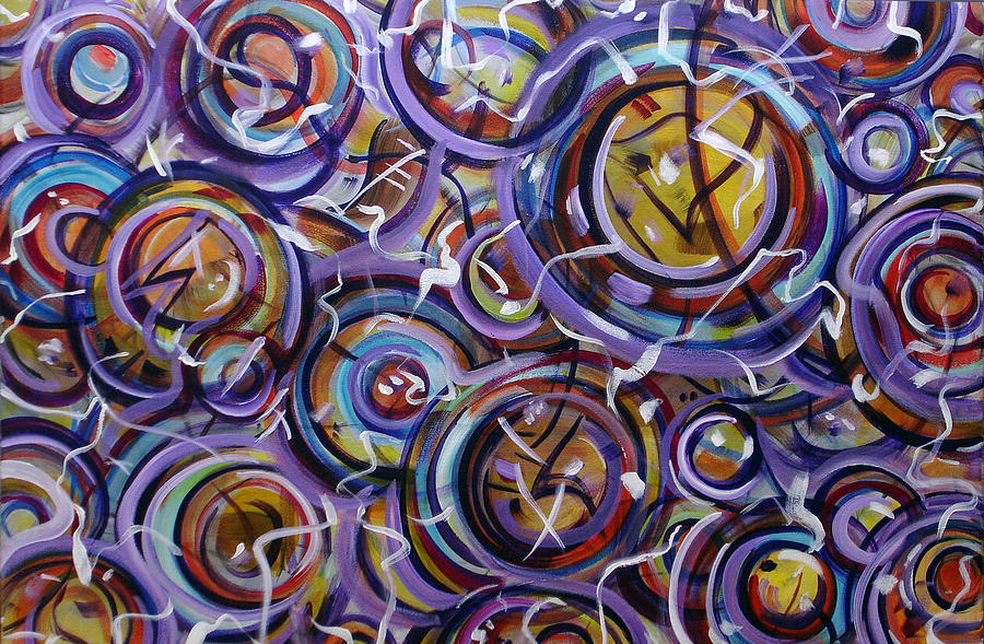 Colliding Orbs Painting by Lynda Lehmann