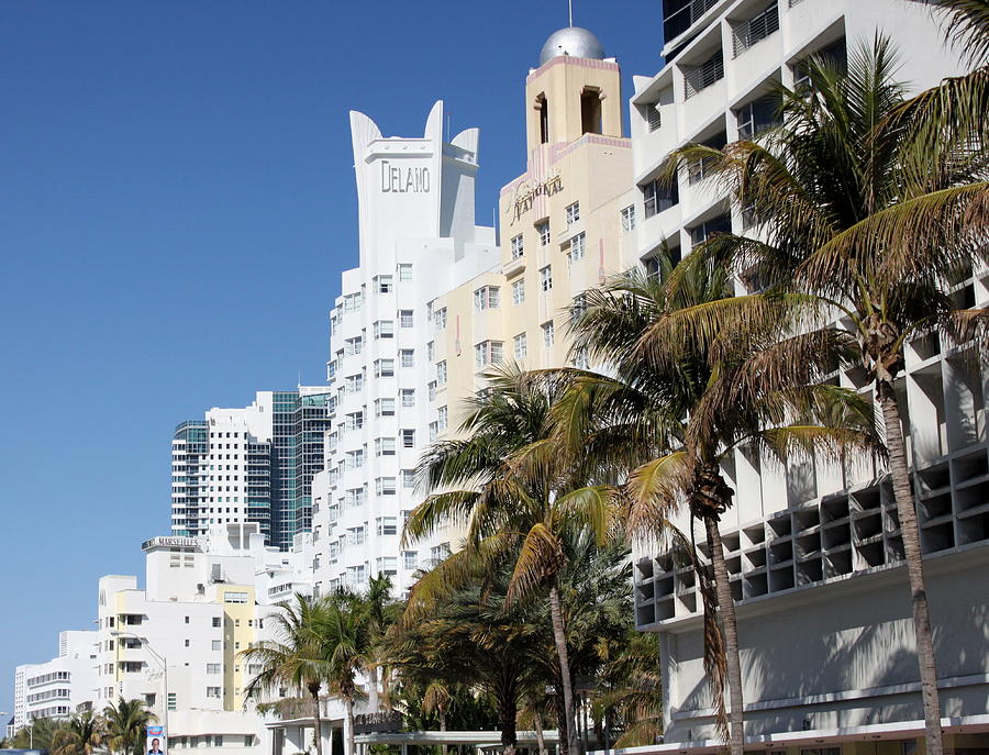 Collins Avenue Miami Beach Hotels Street view. #1 Photograph by Elton ...