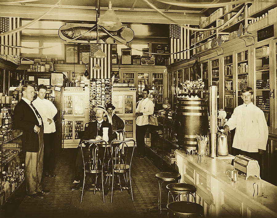 Collins Pharmacy - Islip, Long Island 1910 #1 Photograph by Mountain Dreams