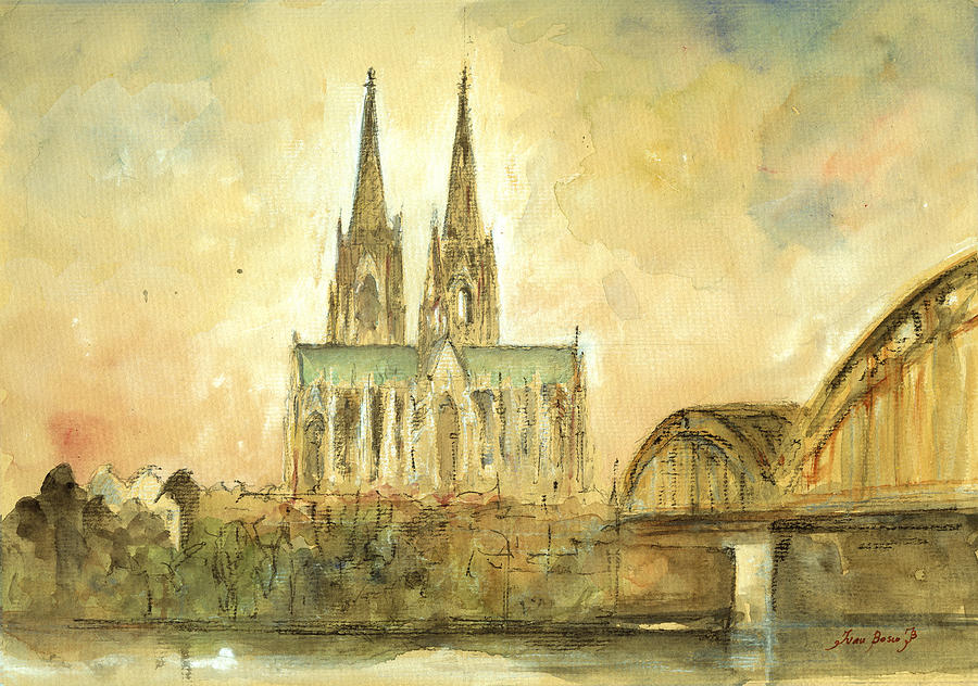 Cologne City Painting - Cologne cathedral #1 by Juan  Bosco