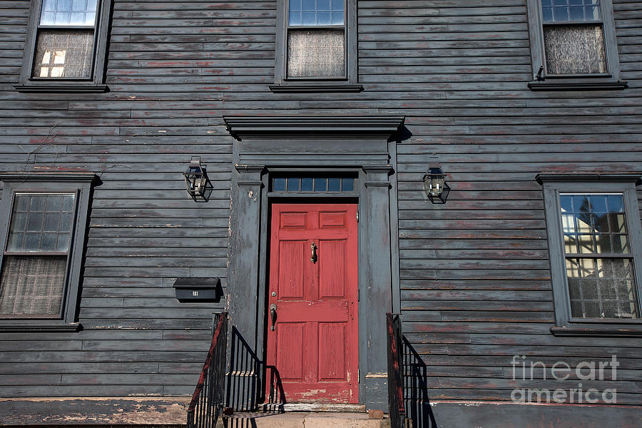 Colonial Red Door Newport Rhode Island Photograph by Jason O Watson