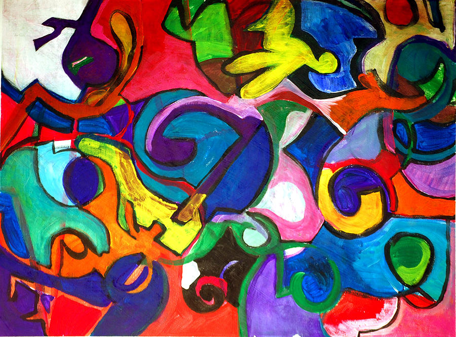 Color Shape Study #1 Painting by Jame Hayes