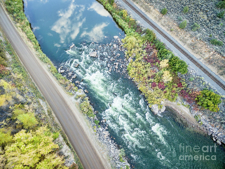 Colorado RIver rapid aerial view #1 Photograph by Marek Uliasz