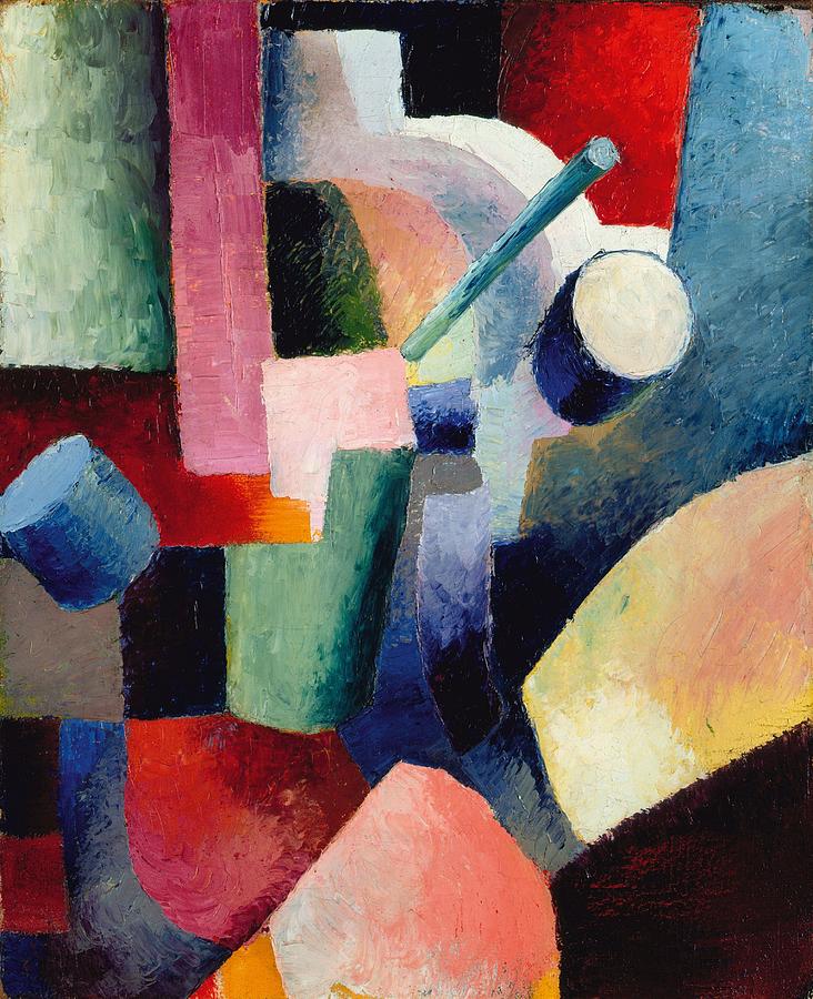 August Macke Painting - Colored Composition Of Forms #1 by August Macke