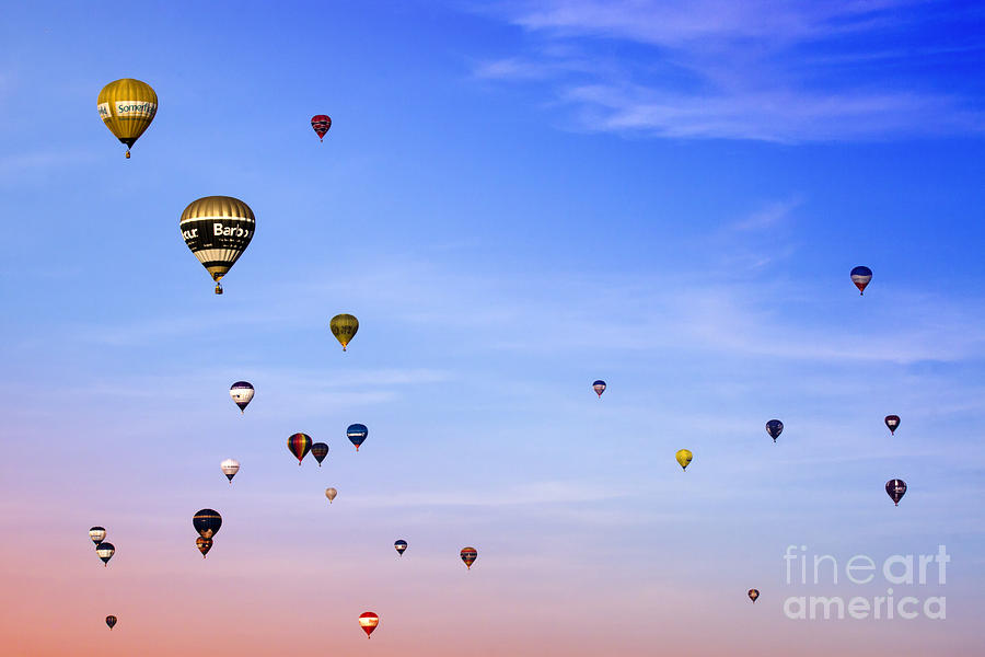 Colorful balloons on colorful sky #1 Photograph by Ang El
