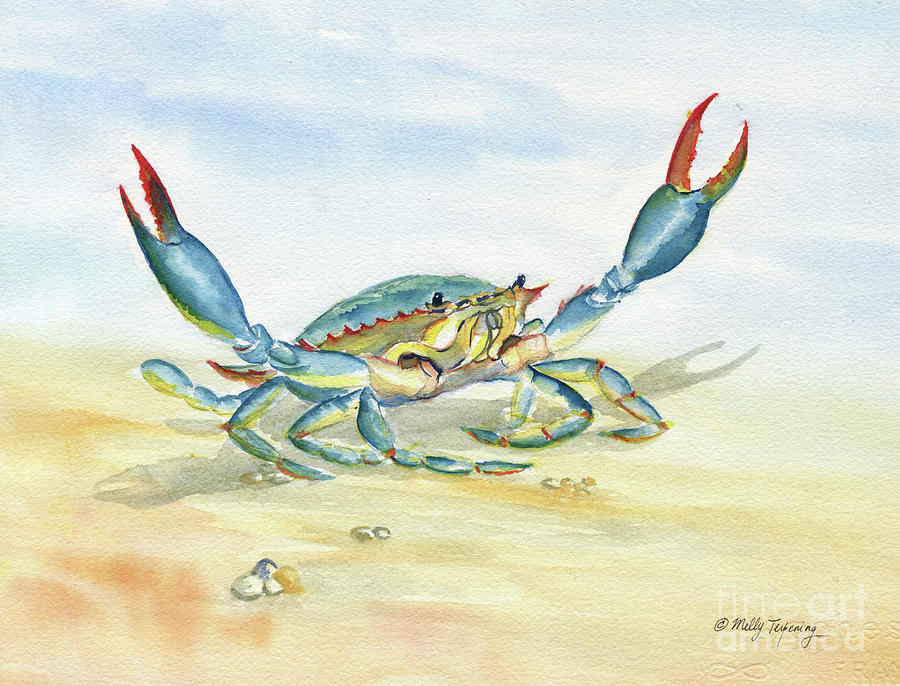 Colorful Blue Crab Painting by Melly Terpening - Fine Art America