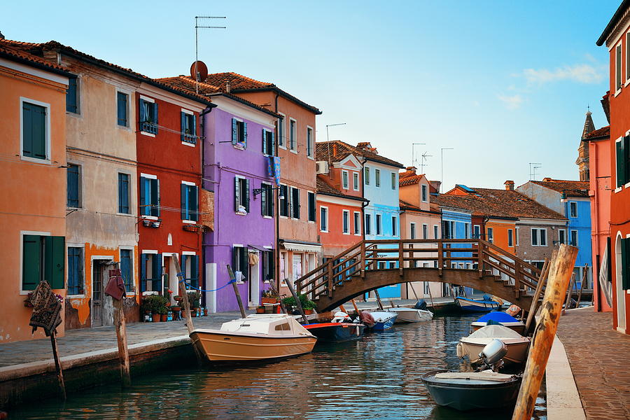 Colorful Burano canal #1 Photograph by Songquan Deng