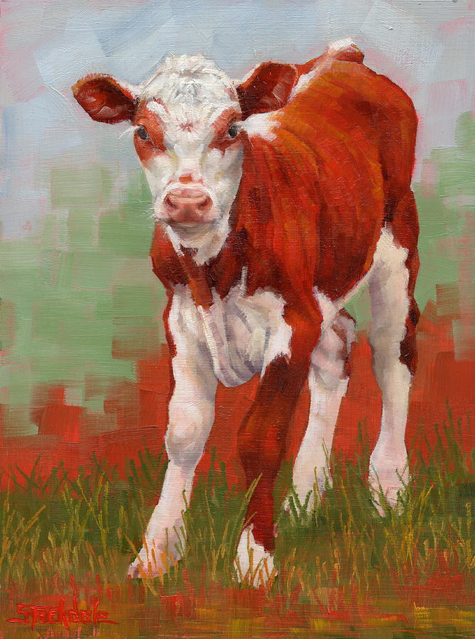 Colorful Calf Painting By Margaret Stockdale