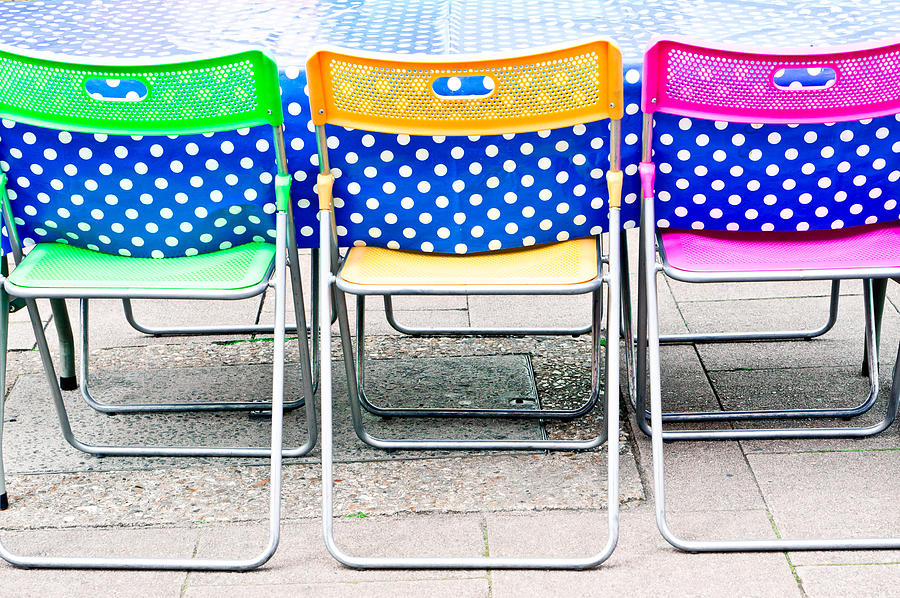 Holiday Photograph - Colorful chairs #1 by Tom Gowanlock